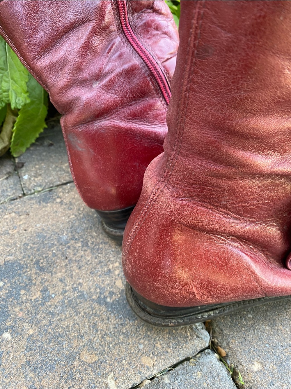 Miz Mooz Bloom Oxblood Leather Button Trim Knee High Boots Sz 7 - Issues Fall - Picture 6 of 7
